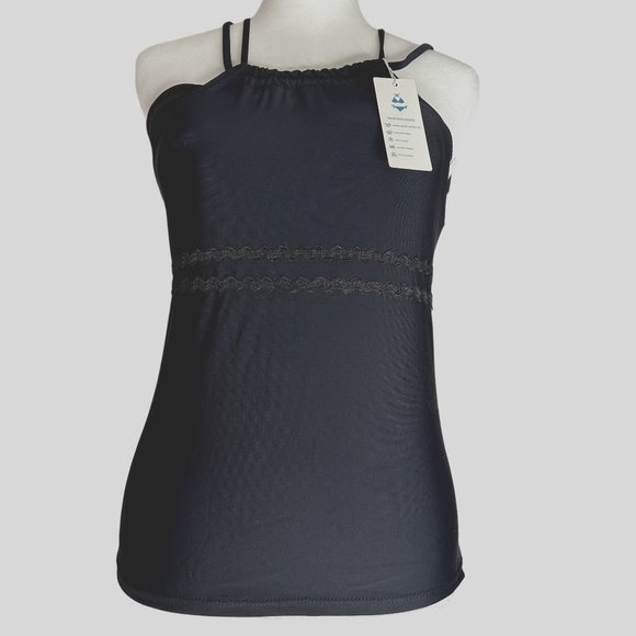 Beachsissi Tankini Top NWT Black Spaghetti Straps New With Tags - Picture 1 of 7